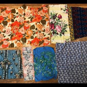7 Vintage & Antique Floral Fabric Swatches!